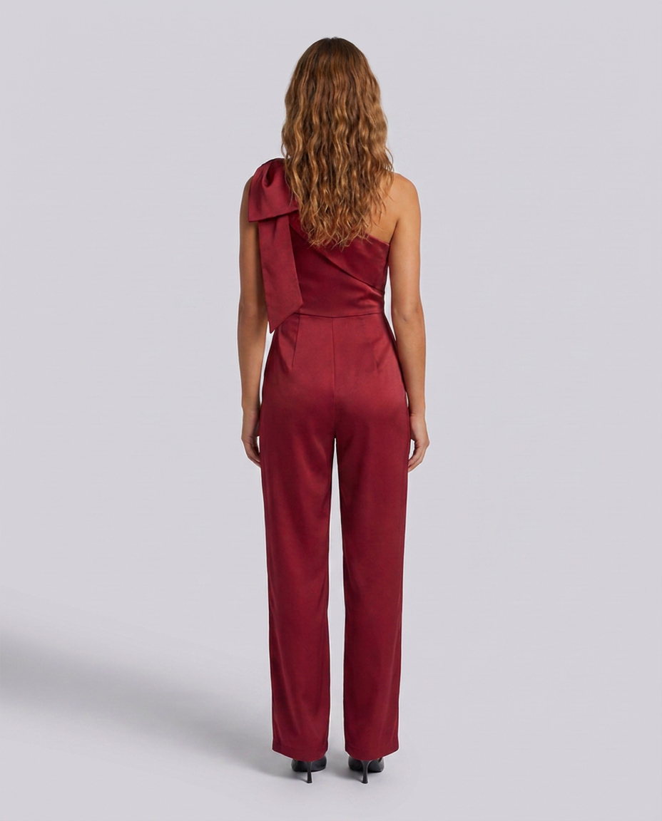 Wine Red Off Shoulder Wide Leg Jumpsuit - Hustle N Holla