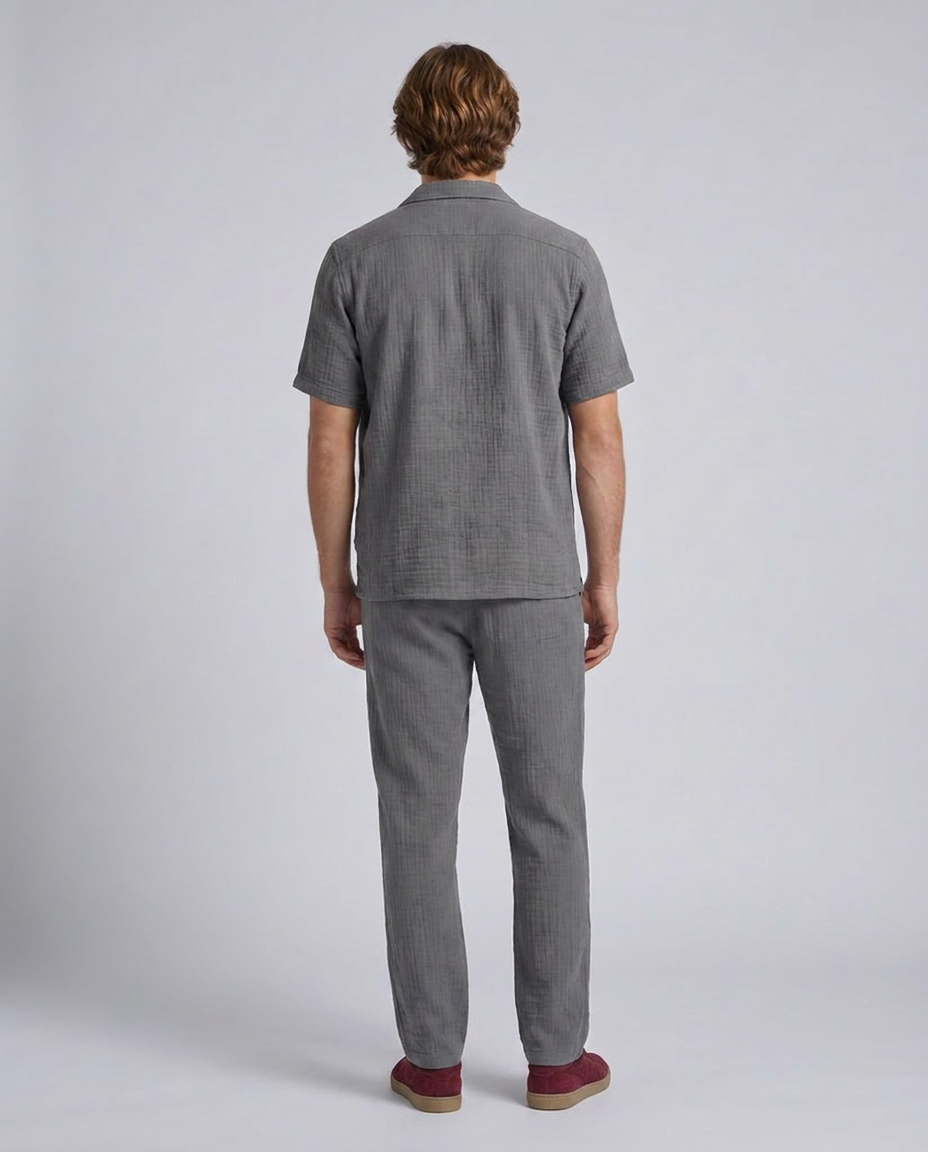 Grey Regular Fit Cheesecloth Shirt - Hustle N Holla