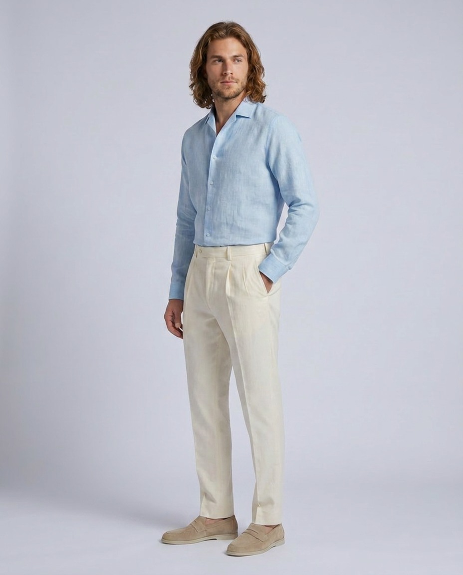 Blue Long Sleeves Loose Fit Shirt - Hustle N Holla