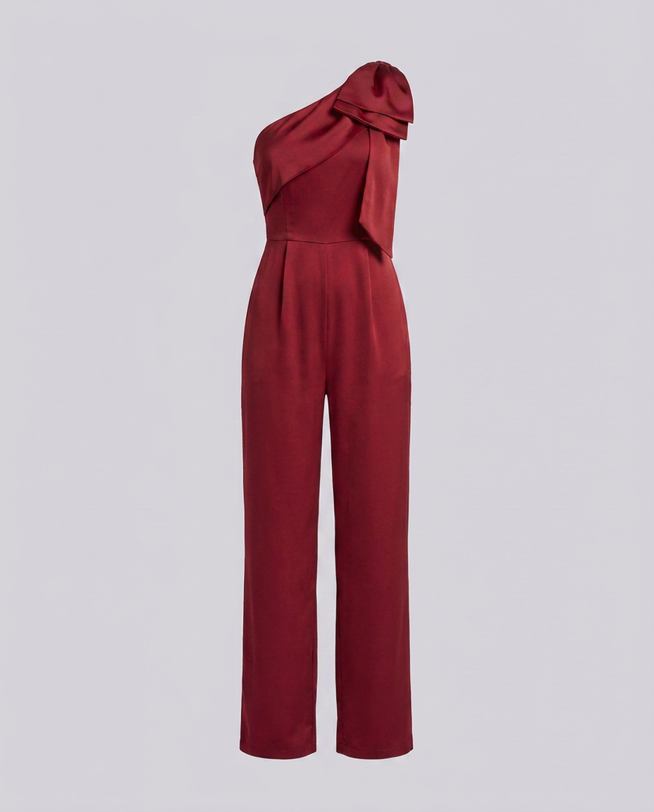 Wine Red Off Shoulder Wide Leg Jumpsuit - Hustle N Holla