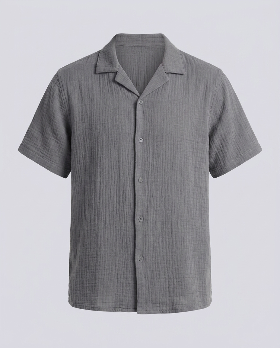 Grey Regular Fit Cheesecloth Shirt - Hustle N Holla
