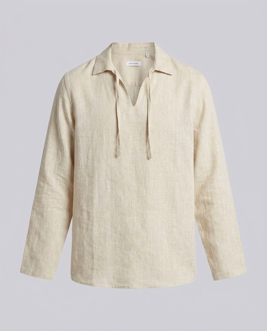 Cream Linen Blend Long Sleeves Minor Fault Shirt - Hustle N Holla