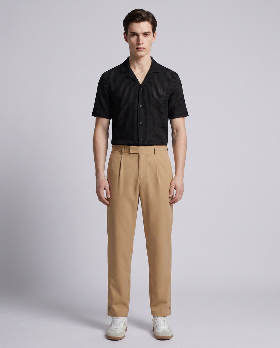 Tan Loose Fit Premium Trousers - Hustle N Holla