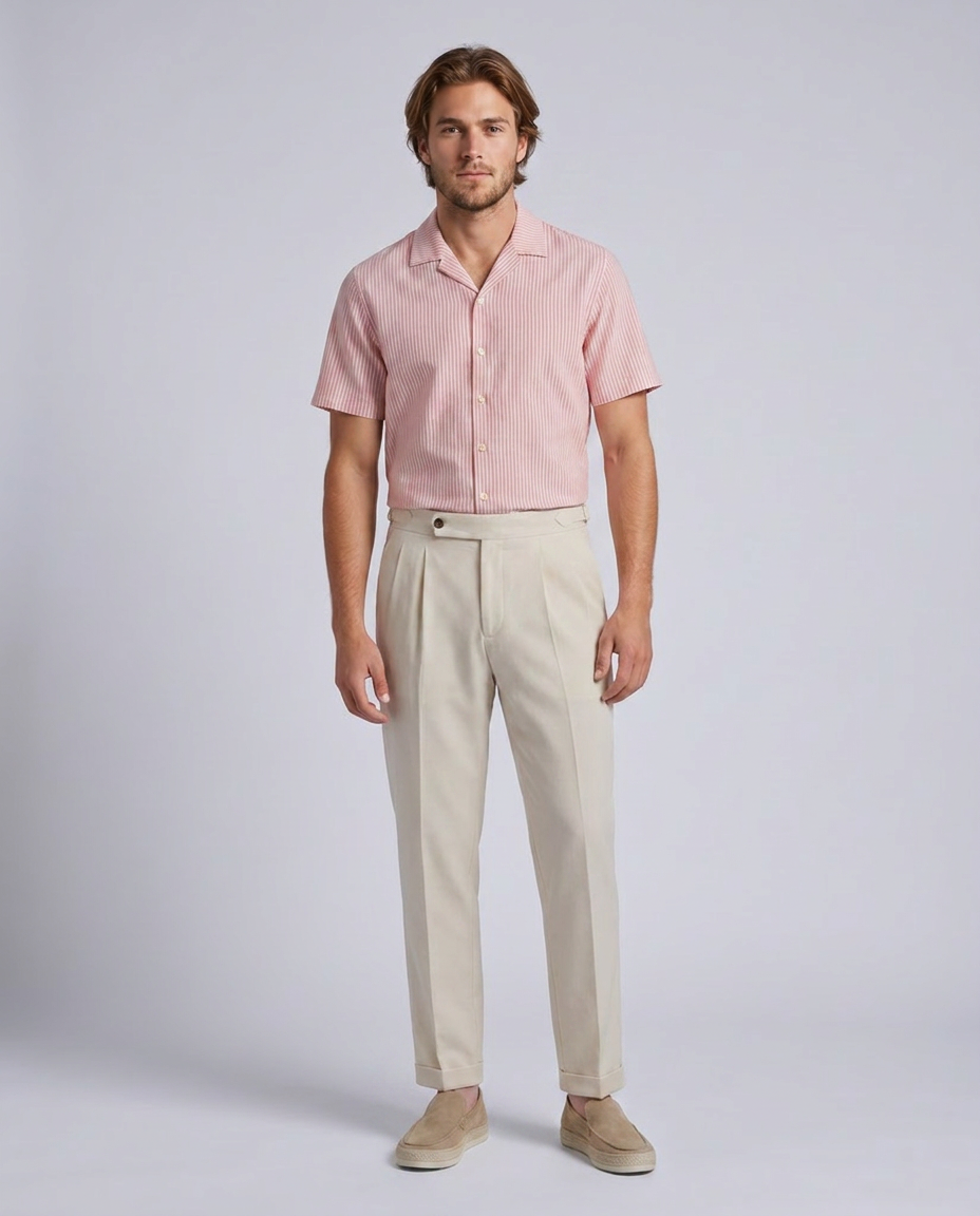 Beige Smart Tailored Tappered Fit Premium Trousers - Hustle N Holla