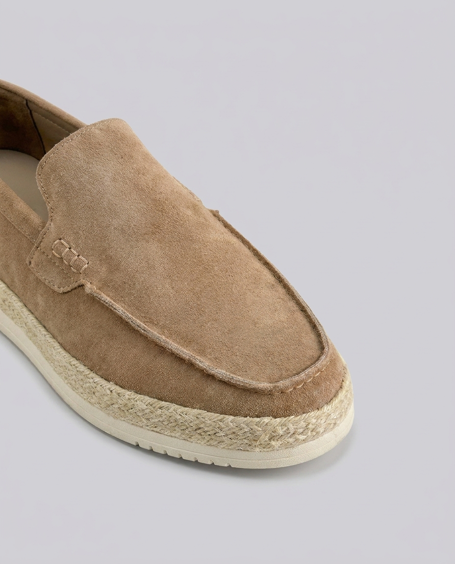 Beige Suede Espadrille Loafers - Hustle N Holla