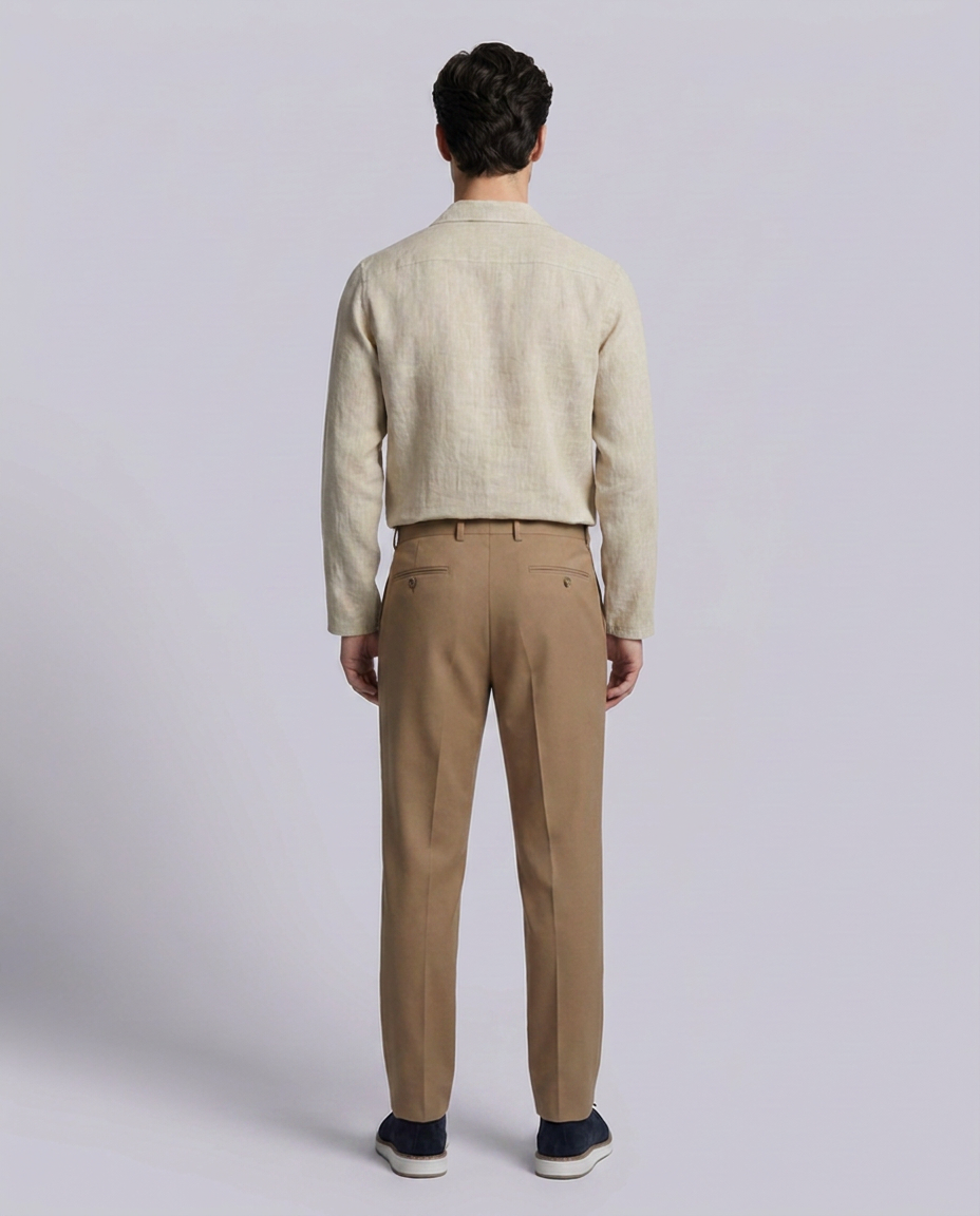 Camel Straight Fit Tailored Premium Trousers - Hustle N Holla