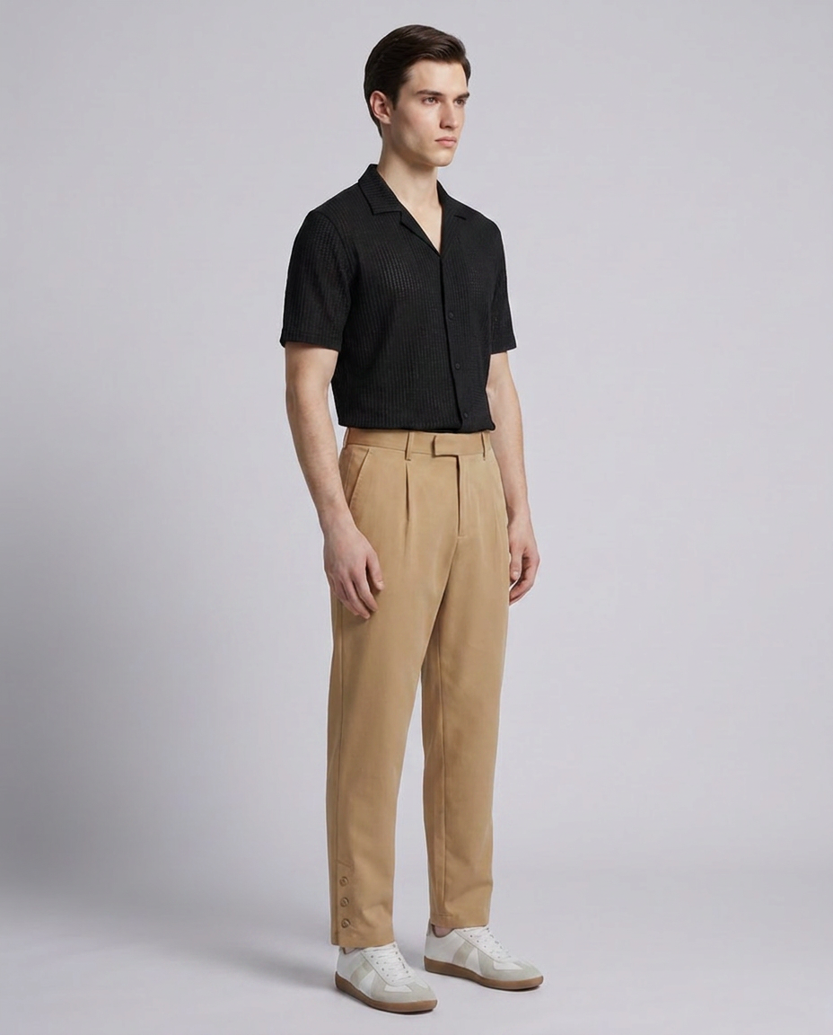 Tan Loose Fit Premium Trousers - Hustle N Holla