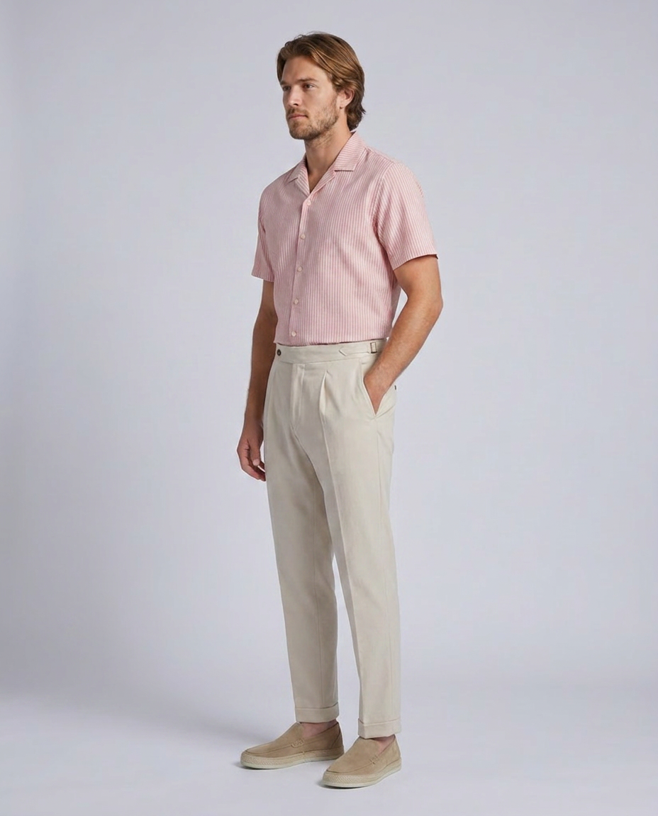 Beige Smart Tailored Tappered Fit Premium Trousers - Hustle N Holla