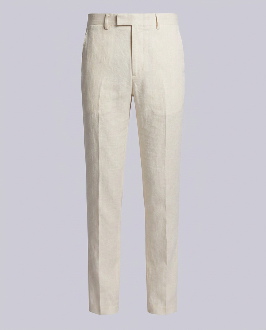 Cream Smart Tailored Straight Fit Minor Fault Trousers - Hustle N Holla