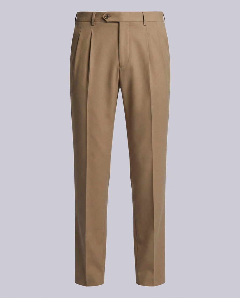 Camel Straight Fit Tailored Premium Trousers - Hustle N Holla