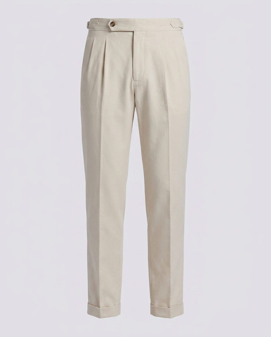 Beige Smart Tailored Tappered Fit Premium Trousers - Hustle N Holla