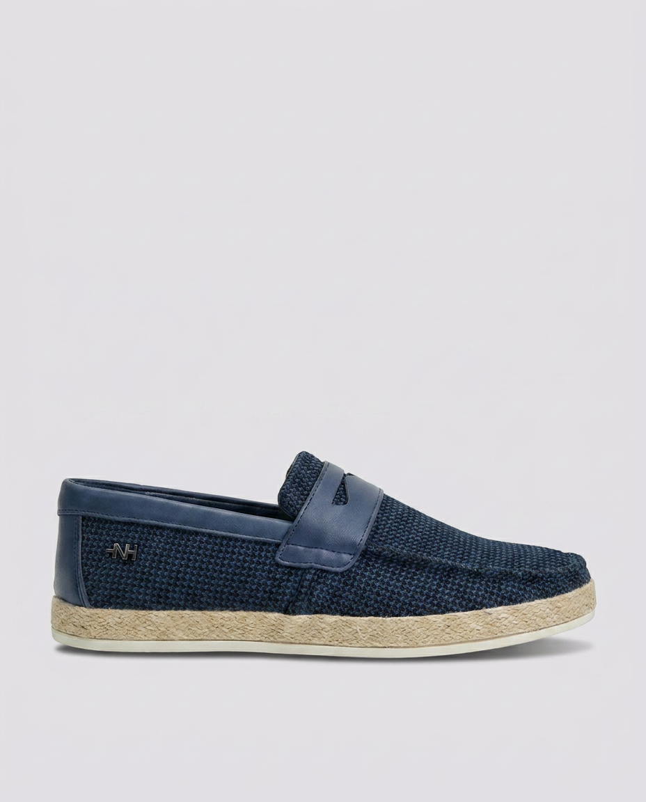Navy Contrast Yacht Loafers - Hustle N Holla