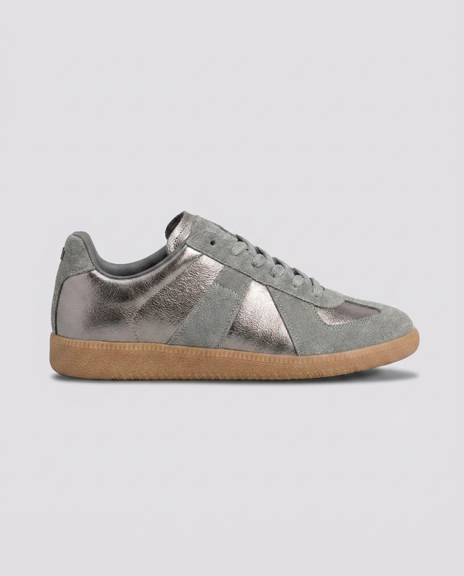 Dark Grey Metallic Trainers - Hustle N Holla