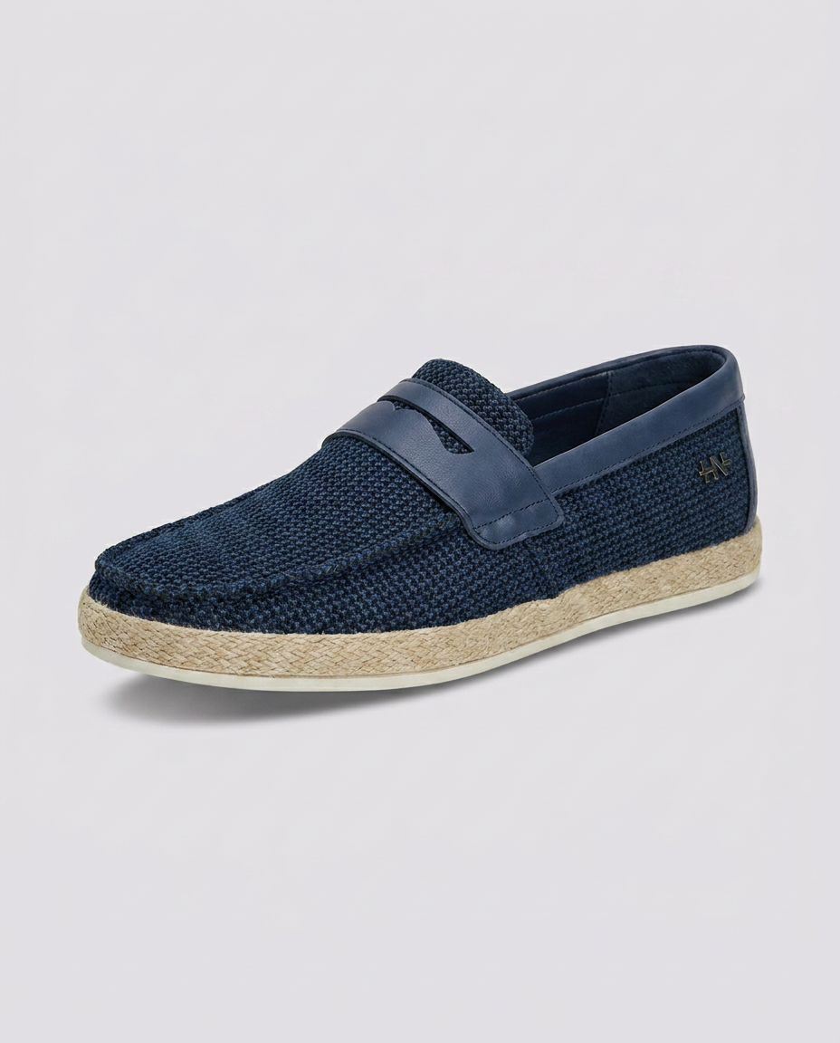 Navy Contrast Yacht Loafers - Hustle N Holla