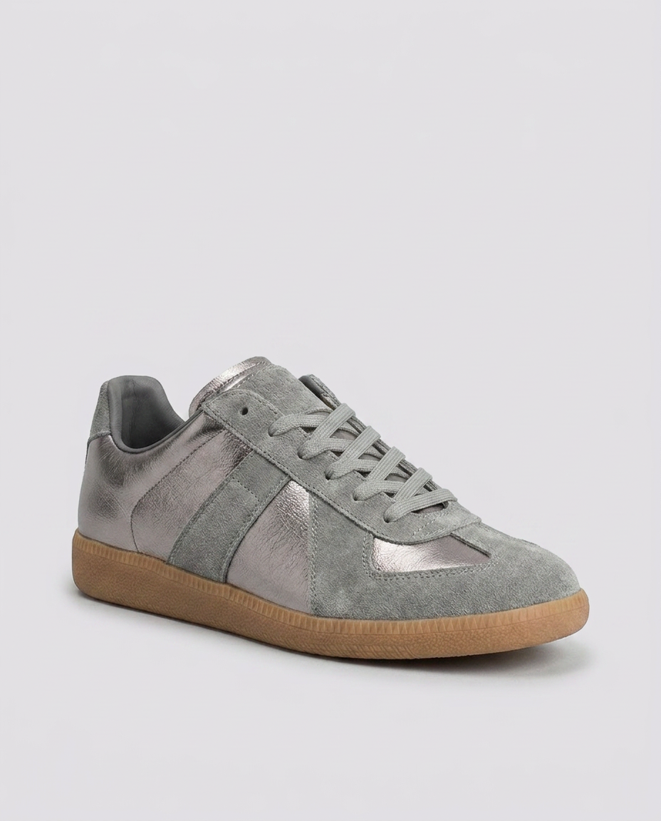 Dark Grey Metallic Trainers - Hustle N Holla