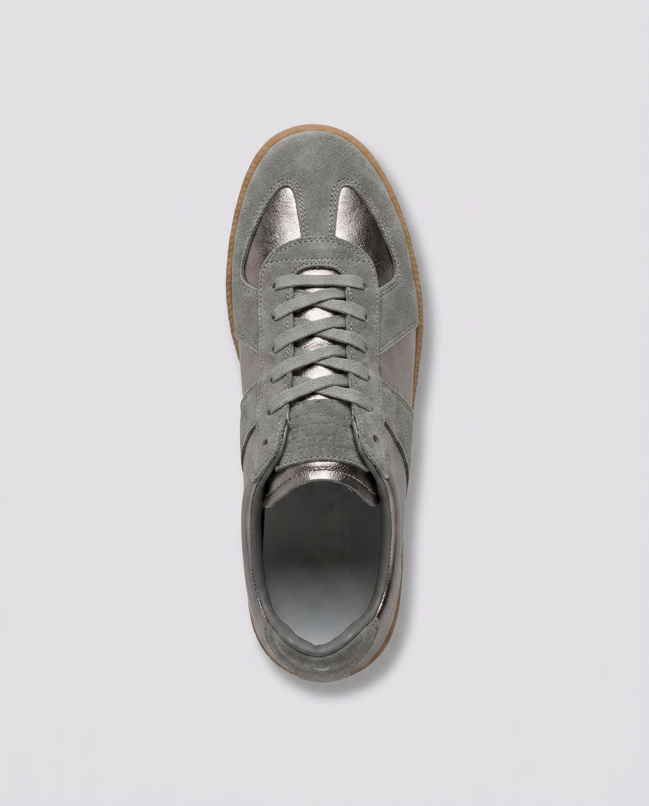 Dark Grey Metallic Trainers - Hustle N Holla