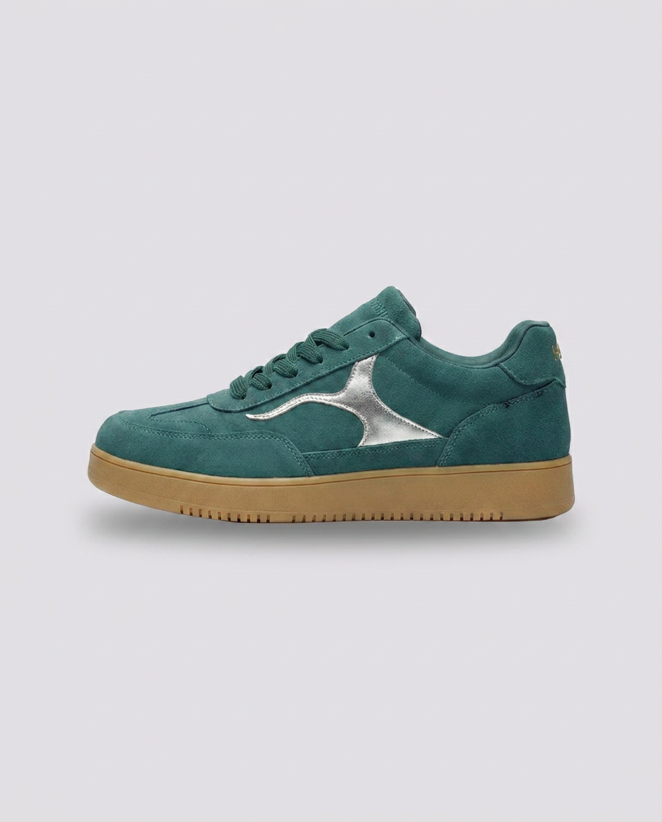 Teal Metallic Accent Trainers - Hustle N Holla
