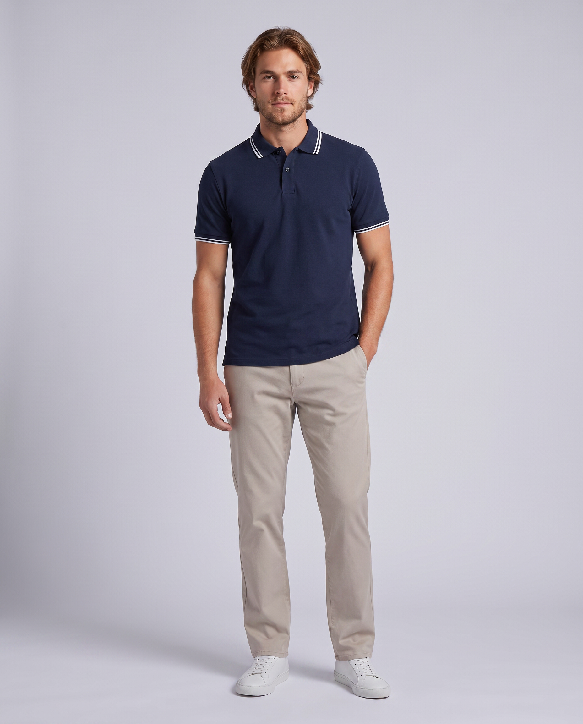Navy Regular Fit Pique Polo - Hustle N Holla