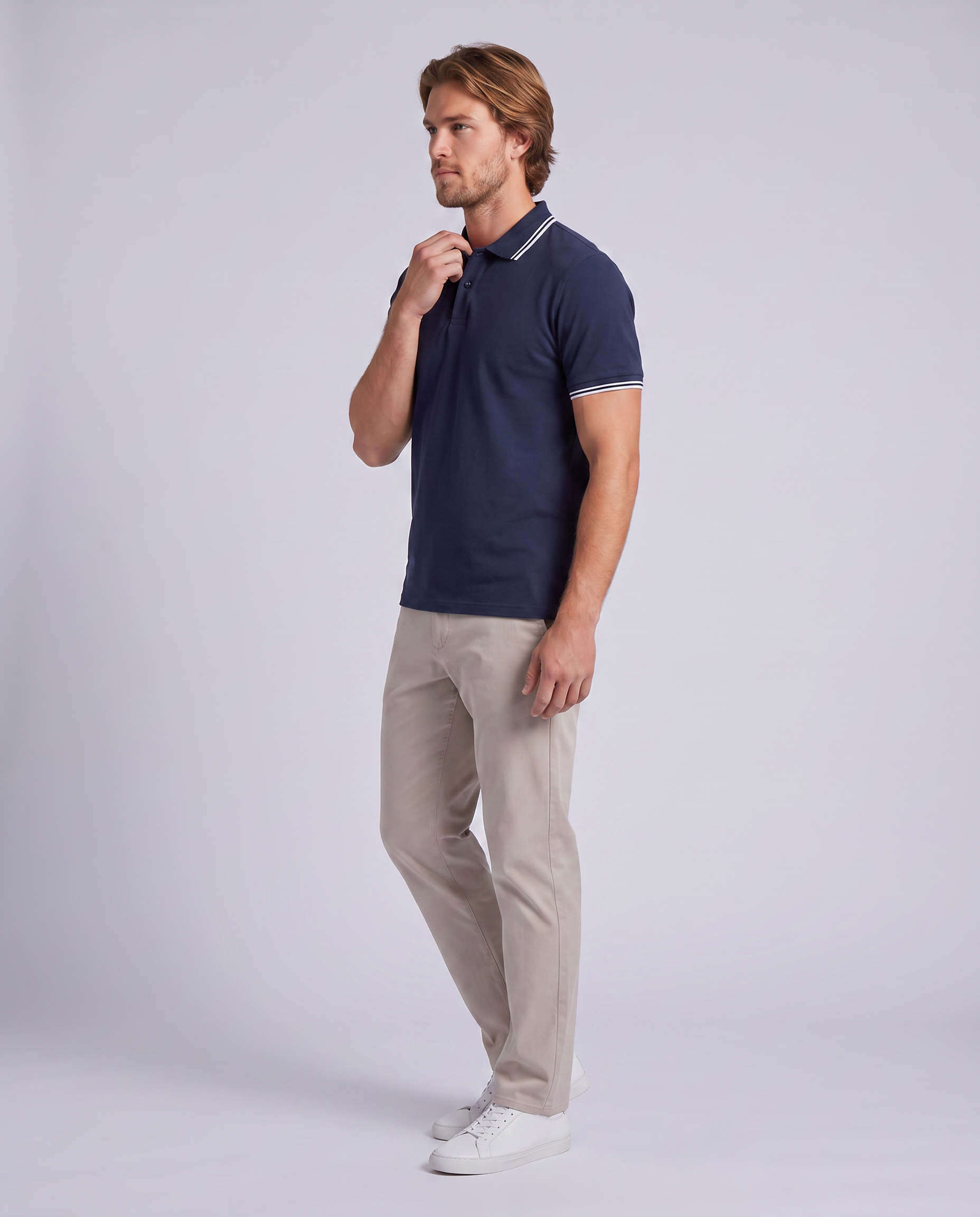 Navy Regular Fit Pique Polo - Hustle N Holla