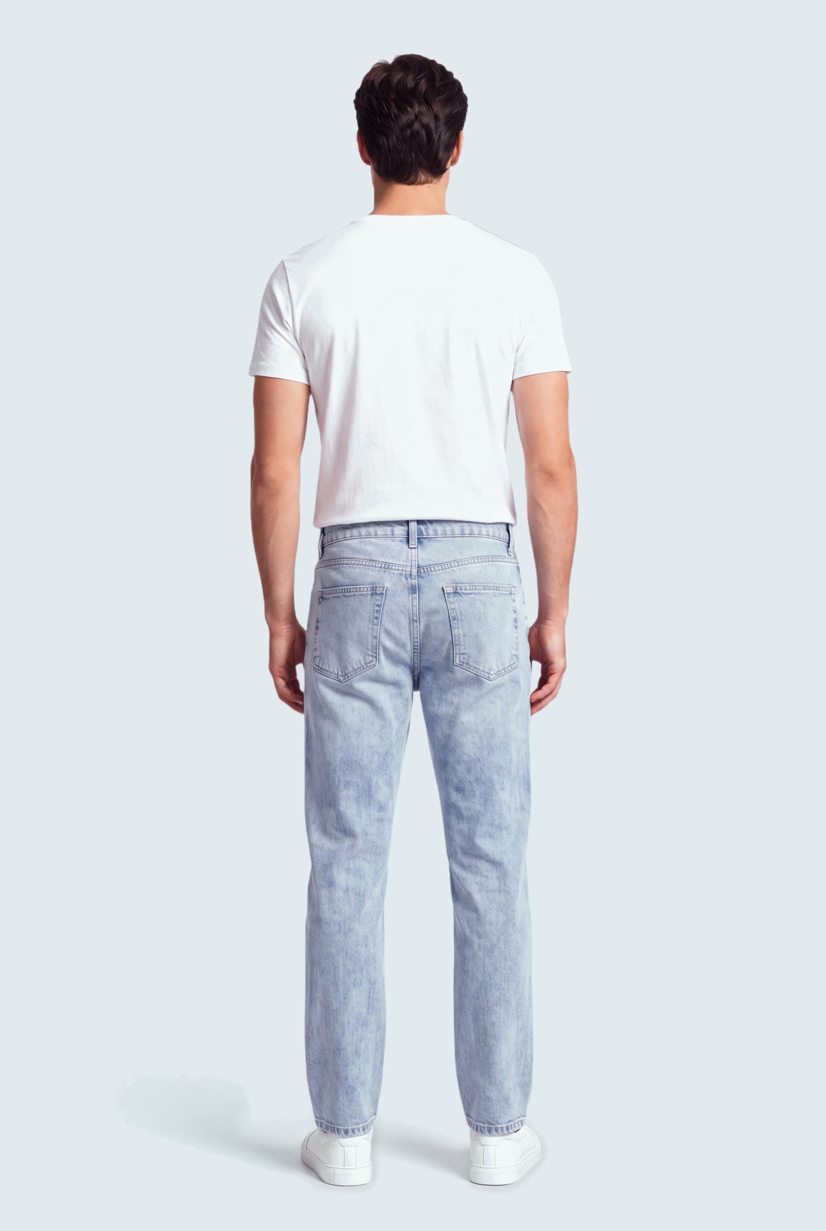 Light Acid Blue Straight Fit Denim Jeans - Hustle N Holla