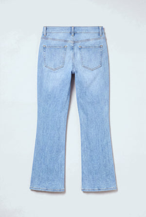 Light Blue Mid Rise Cropped Flared Jeans - Hustle N Holla