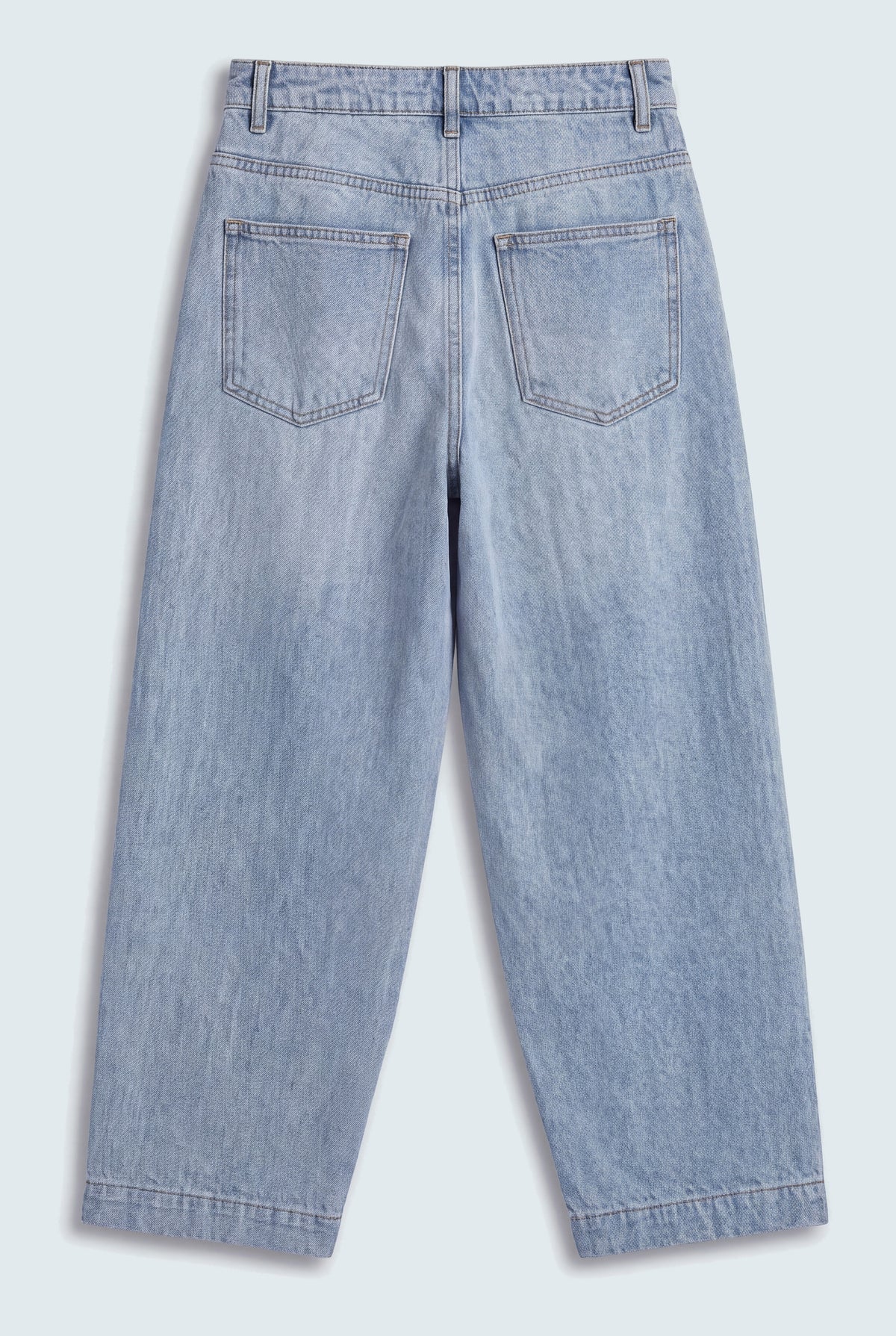 Light Blue Pleated Tapered Fit Denim Jeans - Hustle N Holla
