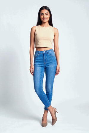 Light Blue Super High Rise Skinny Jeans - Hustle N Holla