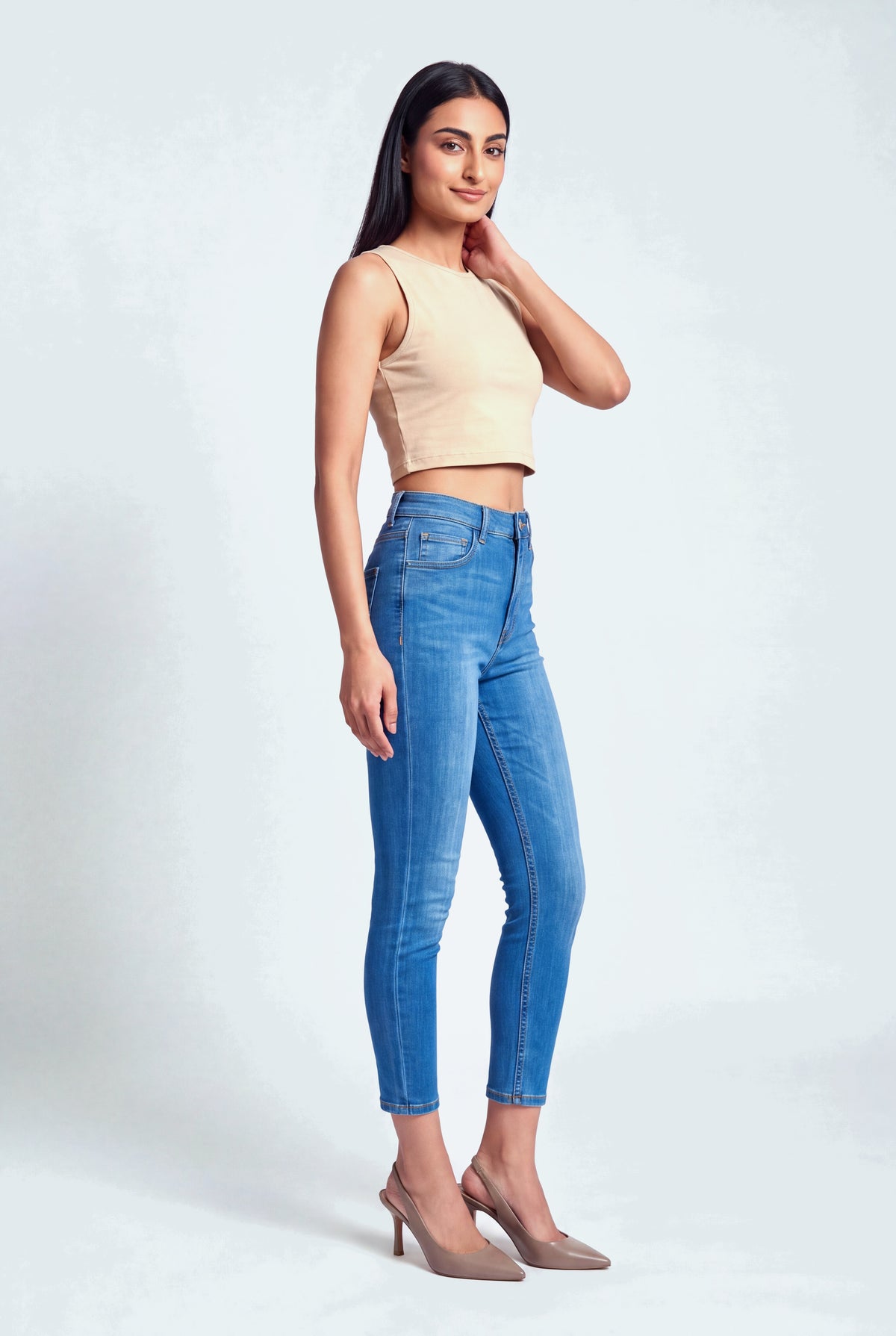 Light Blue Super High Rise Skinny Jeans - Hustle N Holla