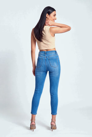 Light Blue Super High Rise Skinny Jeans - Hustle N Holla