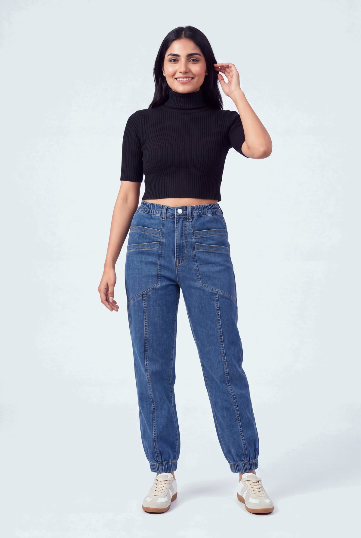 Mid Blue Jog Fit Jeans - Hustle N Holla