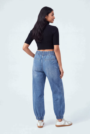 Mid Blue Jog Fit Jeans - Hustle N Holla