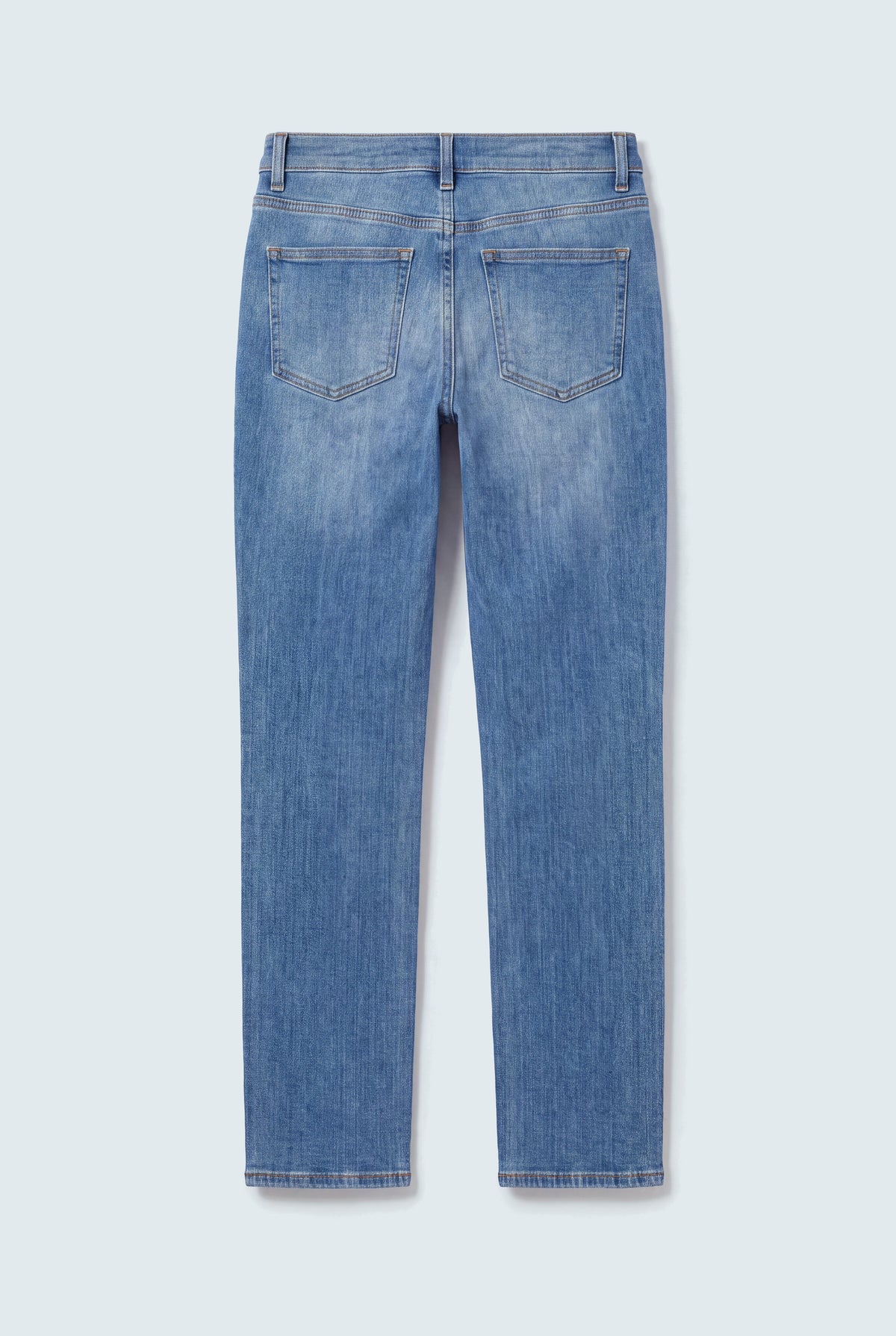 Mid Blue Mid Rise Straight Fit Jeans - Hustle N Holla