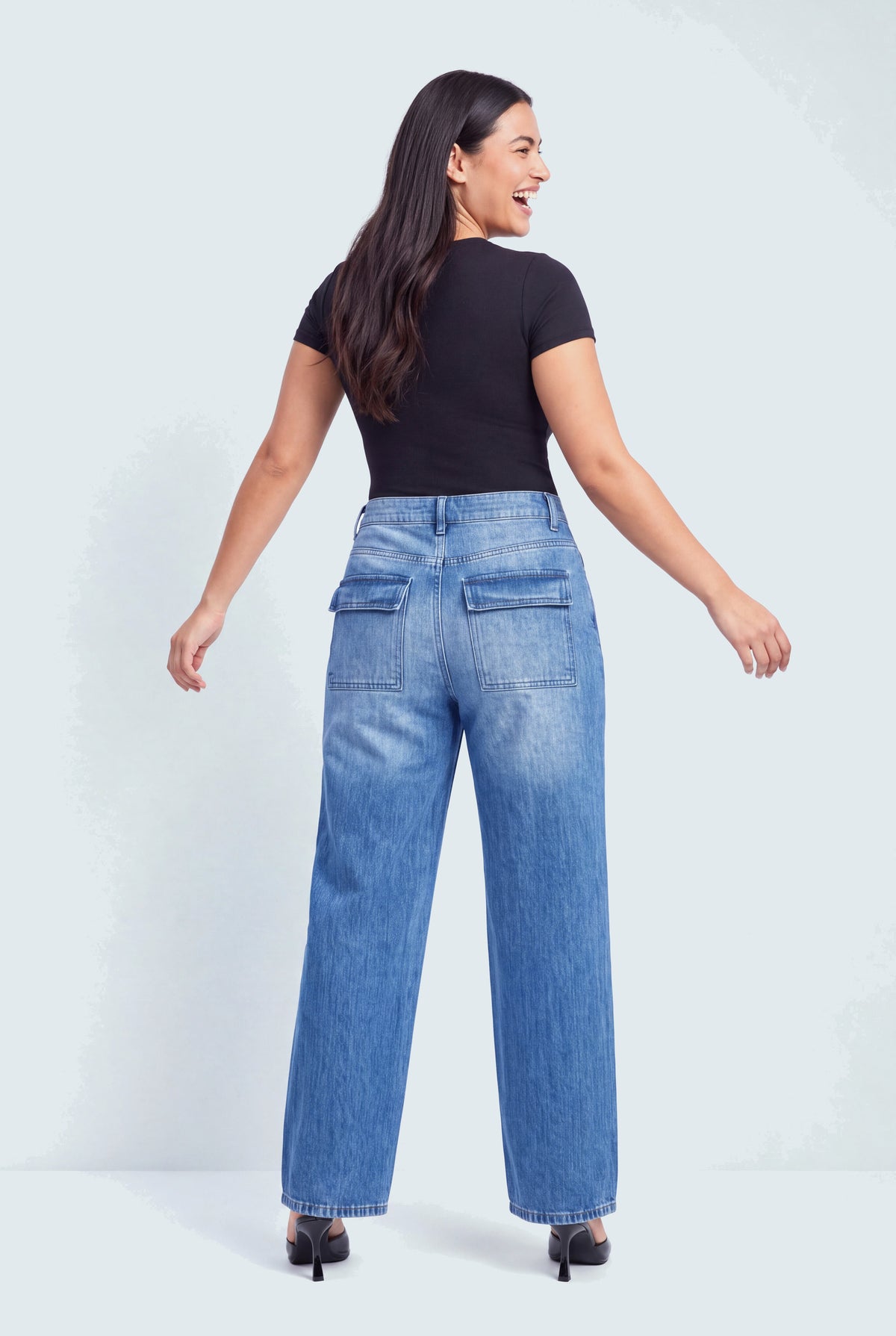 Mid Blue Mid Rise Straight Fit Jeans - Hustle N Holla