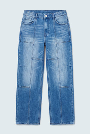 Mid Blue Mid Rise Straight Fit Jeans - Hustle N Holla