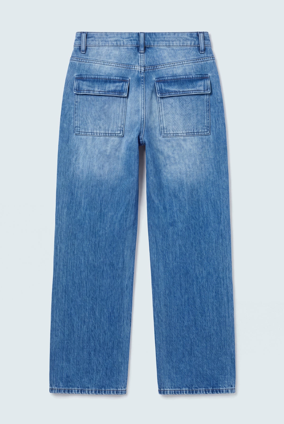 Mid Blue Mid Rise Straight Fit Jeans - Hustle N Holla