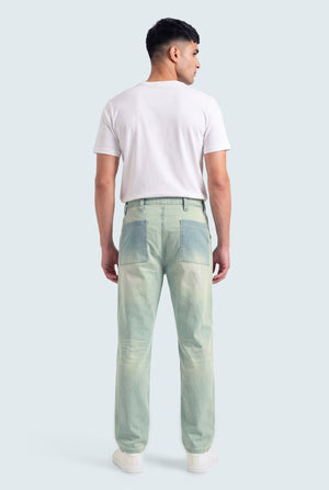 Mid Blue Regular Fit Denim Trousers - Back View - Hustle N Holla