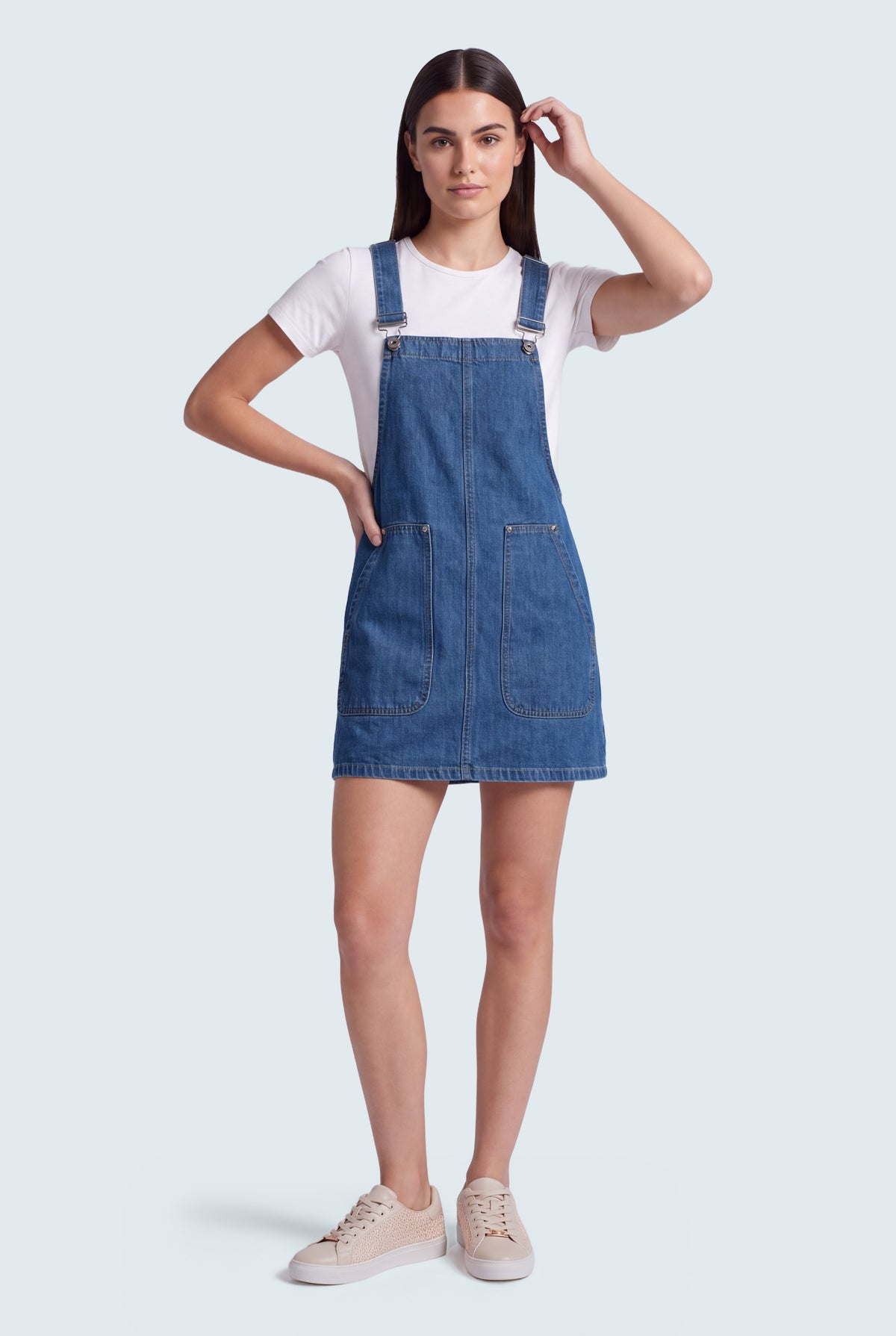 Mid Blue Relaxed Fit Denim Dunguree - Hustle N Holla