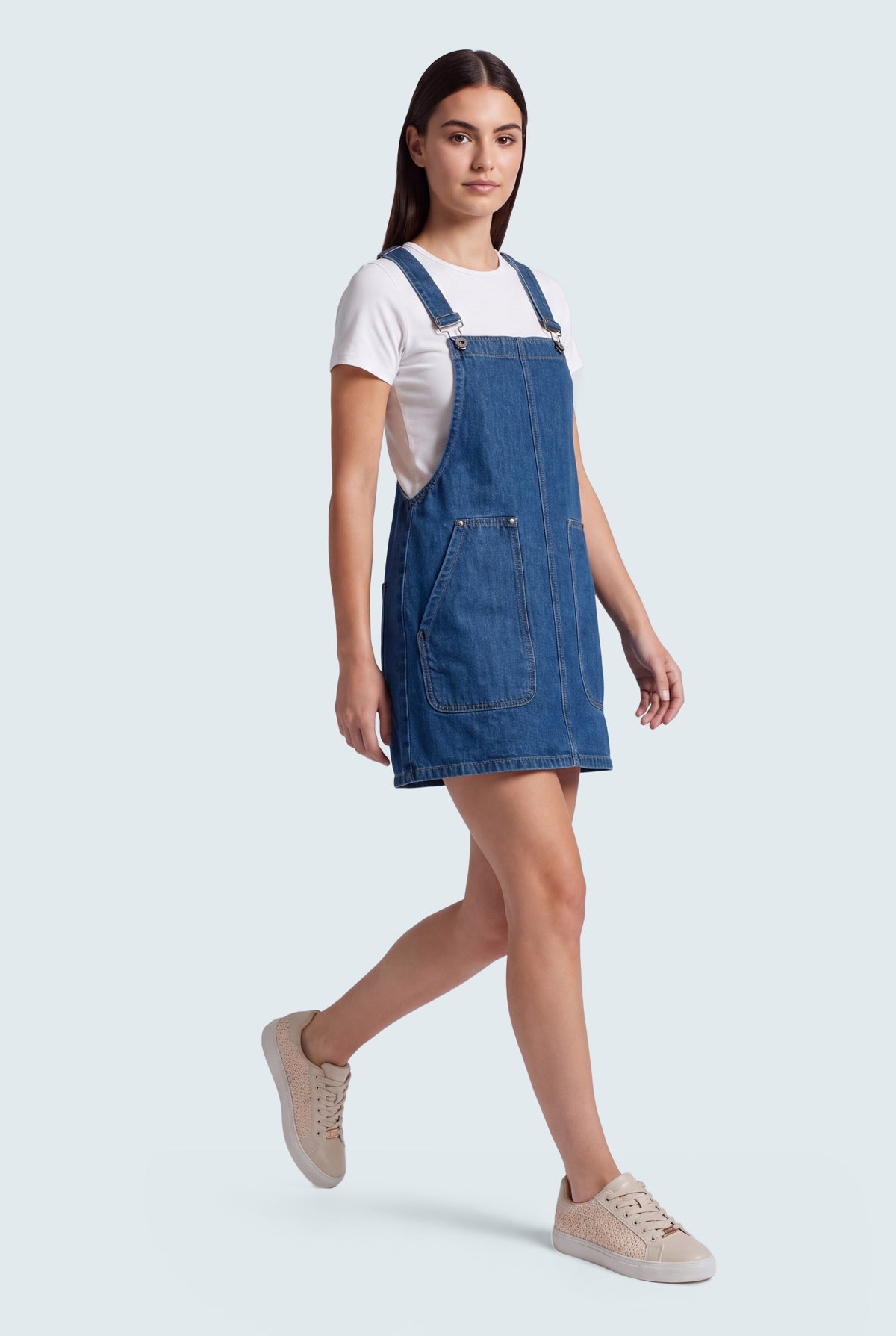 Mid Blue Relaxed Fit Denim Dunguree - Hustle N Holla