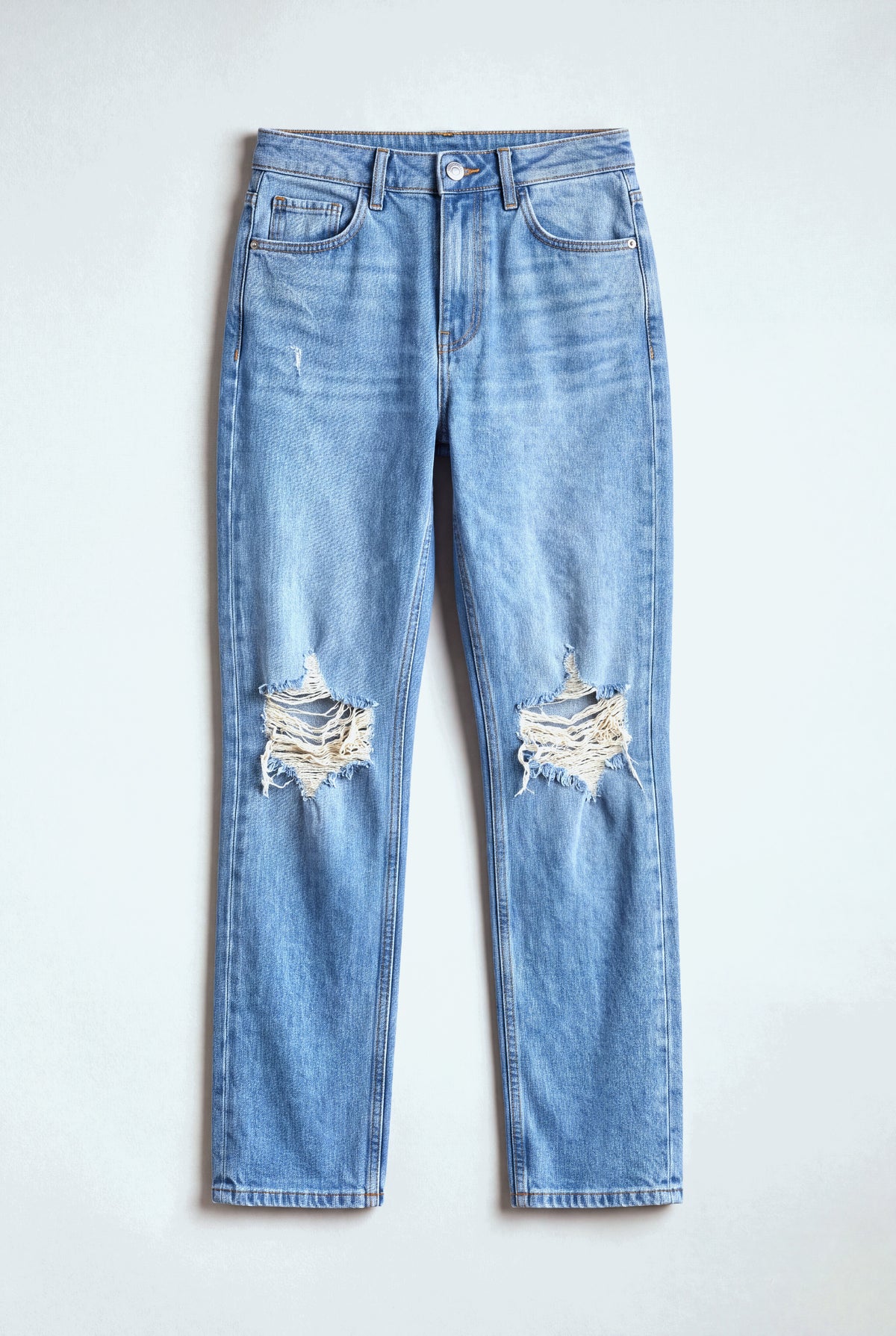 Mid Blue Straight Fit Jeans - Hustle N Holla