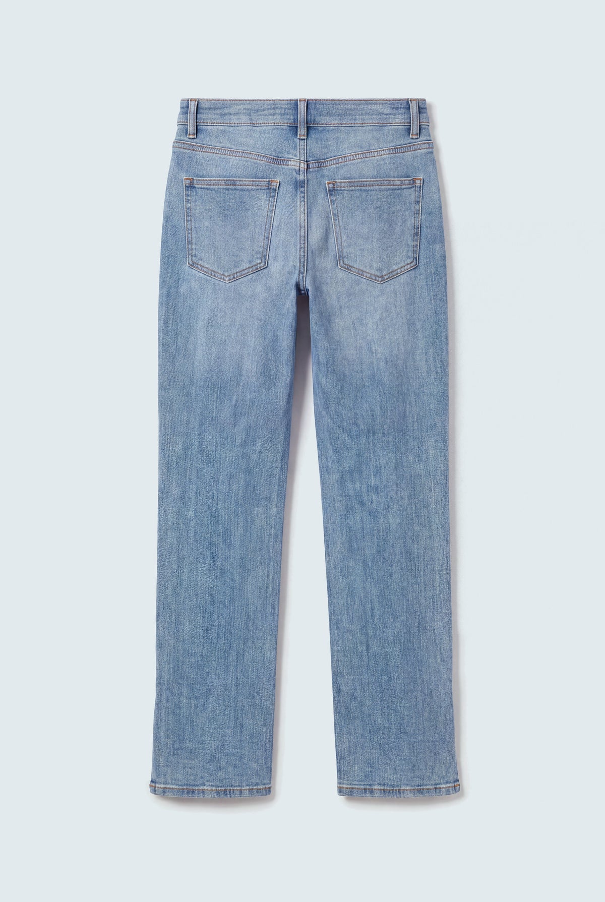 Mid Wash Straight Jeans With Side Vents - Hustle N Holla