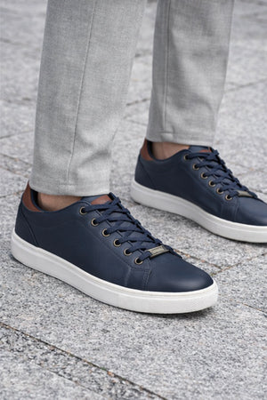 Navy Suede Low Top Trainers - Hustle N Holla