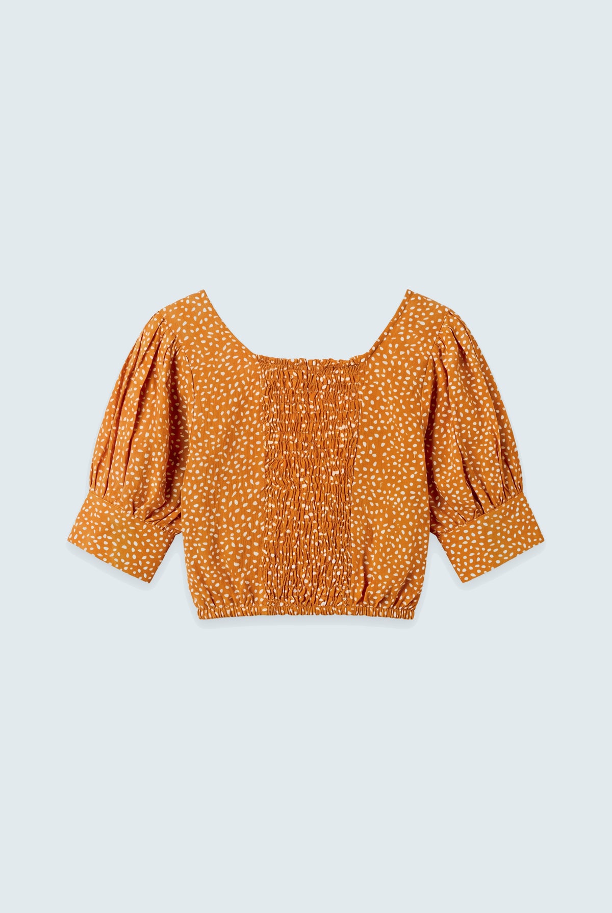 Mustard Printed Cropped Blouse - Hustle N Holla
