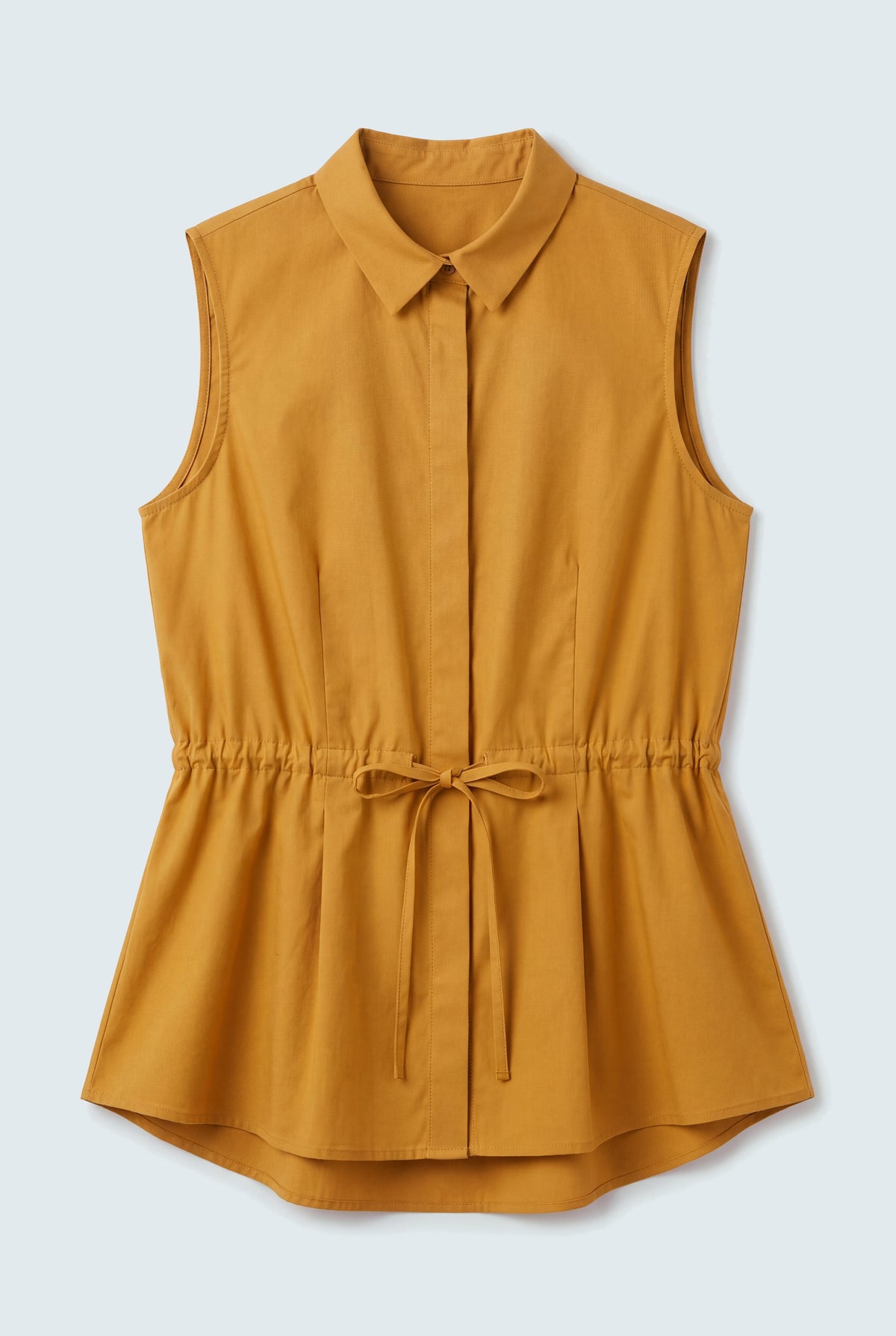 Mustard Slim Fit Sleeveless Shirt - Hustle N Holla