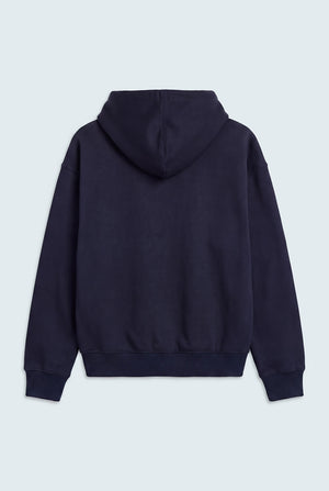 Navy Blue Oversized Graphic Pullover Hoodie - Hustle N Holla