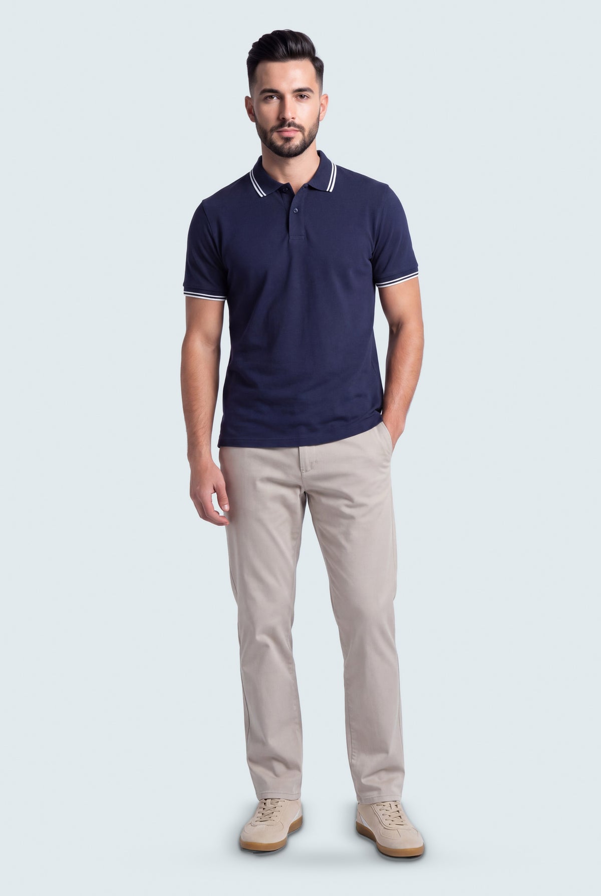 Navy Regular Fit Pique Polo - Hustle N Holla