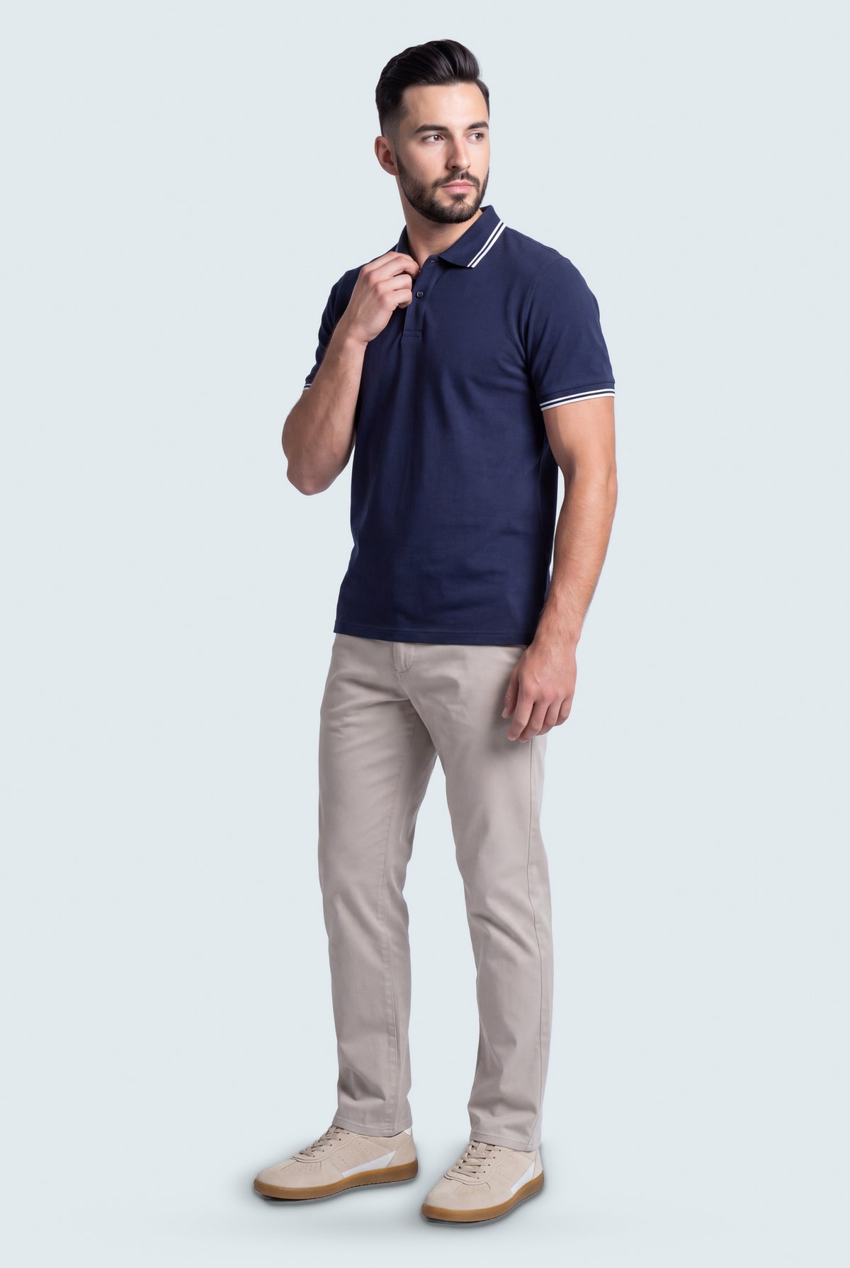Navy Regular Fit Pique Polo - Hustle N Holla