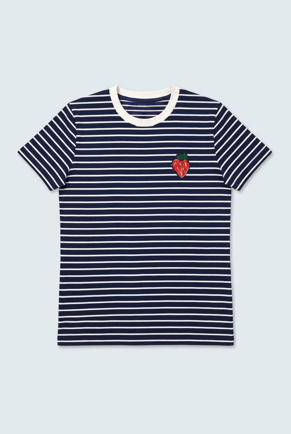 Navy & White Striped Regular Fit T-Shirts - Hustle N Holla
