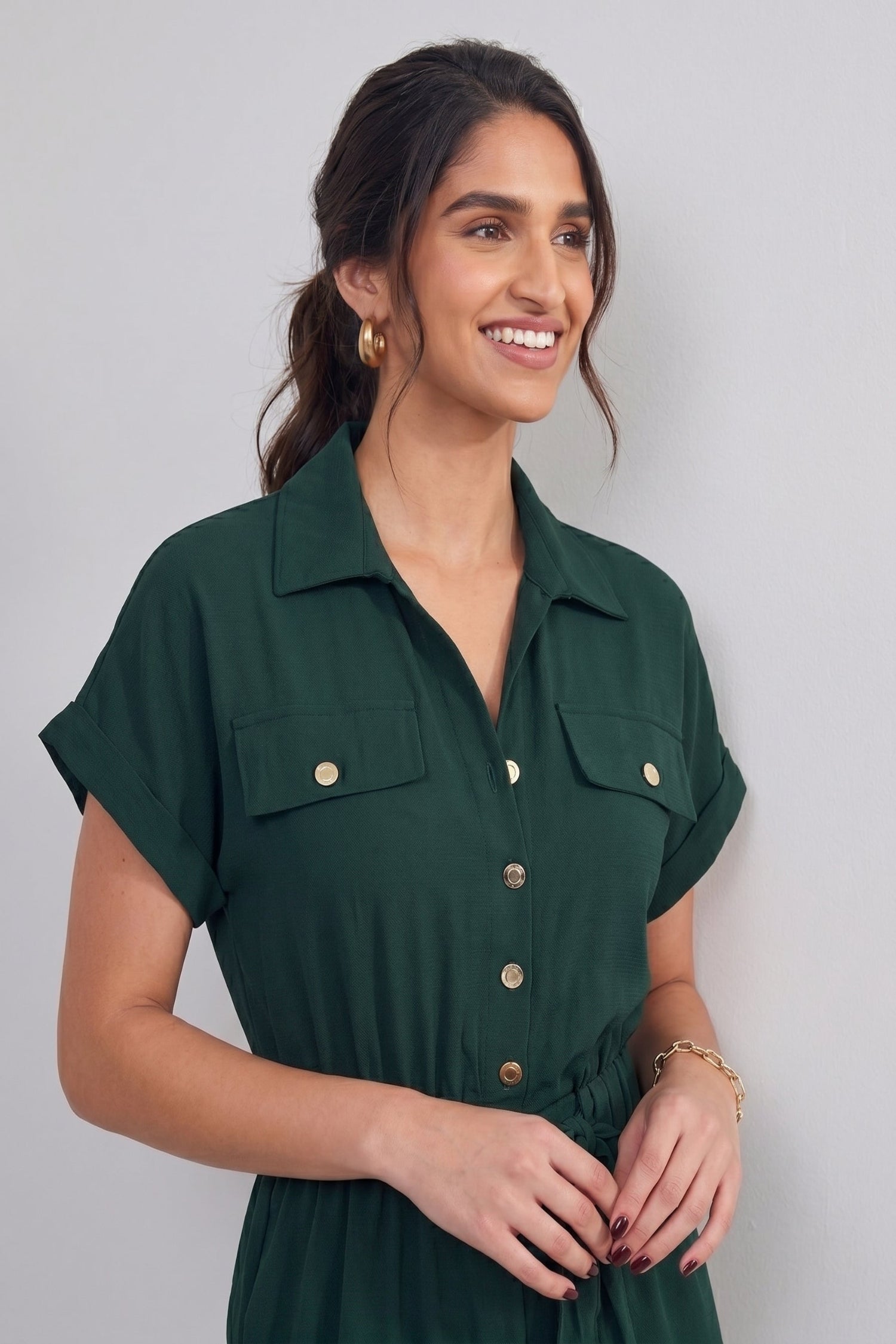 Teal Green Short Sleeve Jumpsuit - Hustle N Holla