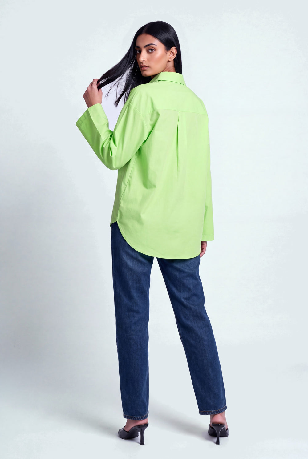 Neon Green Cotton Relaxed Fit Button Down Shirt - Hustle N Holla