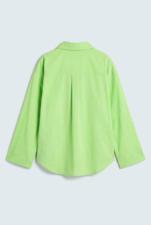 Neon Green Cotton Relaxed Fit Button Down Shirt - Hustle N Holla